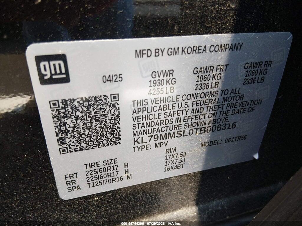 KL79MMSL0TB006316 2026 CHEVROLET TRAILBLAZER photo no. 9