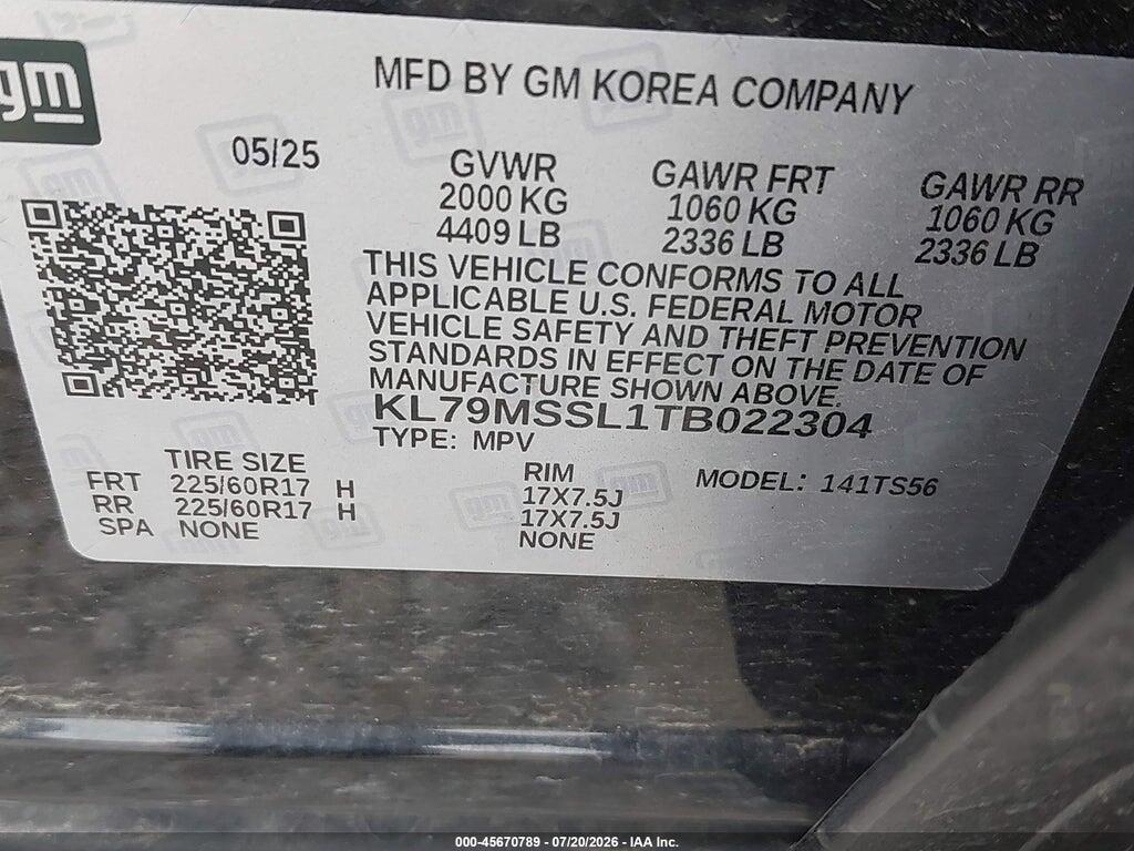 KL79MSSL1TB022304 2026 CHEVROLET TRAILBLAZER photo no. 9