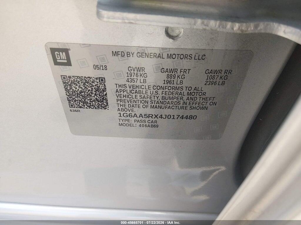 1G6AA5RX4J0174480 2018 CADILLAC ATS photo no. 9