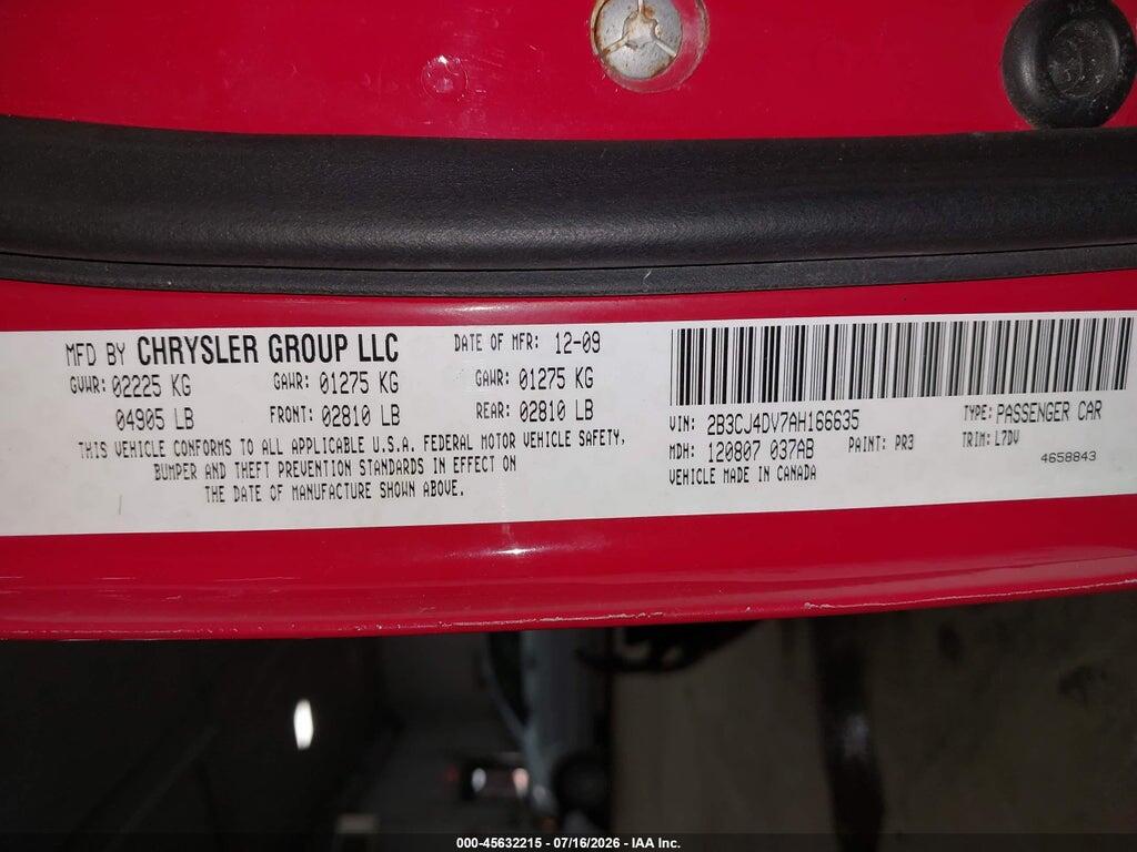 2B3CJ4DV7AH166635 2010 DODGE CHALLENGER photo no. 9