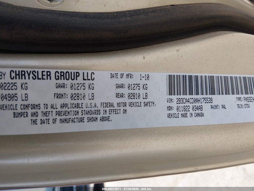 2B3CA4CD0AH175539 2010 DODGE CHARGER photo no. 9