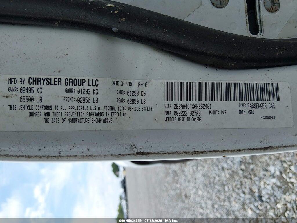 2B3AA4CTXAH262461 2010 DODGE CHARGER photo no. 9