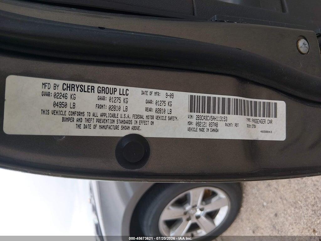 2B3CA3CV5AH113153 2010 DODGE CHARGER photo no. 9