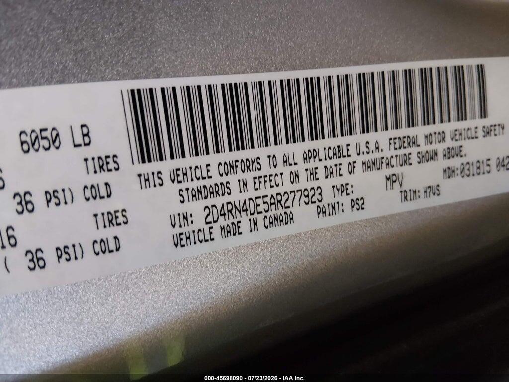 2D4RN4DE5AR277923 2010 DODGE GRAND CARAVAN photo no. 9