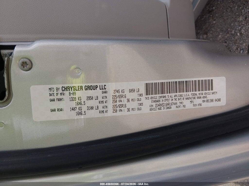 2D4RN5D16AR107444 2010 DODGE GRAND CARAVAN photo no. 9