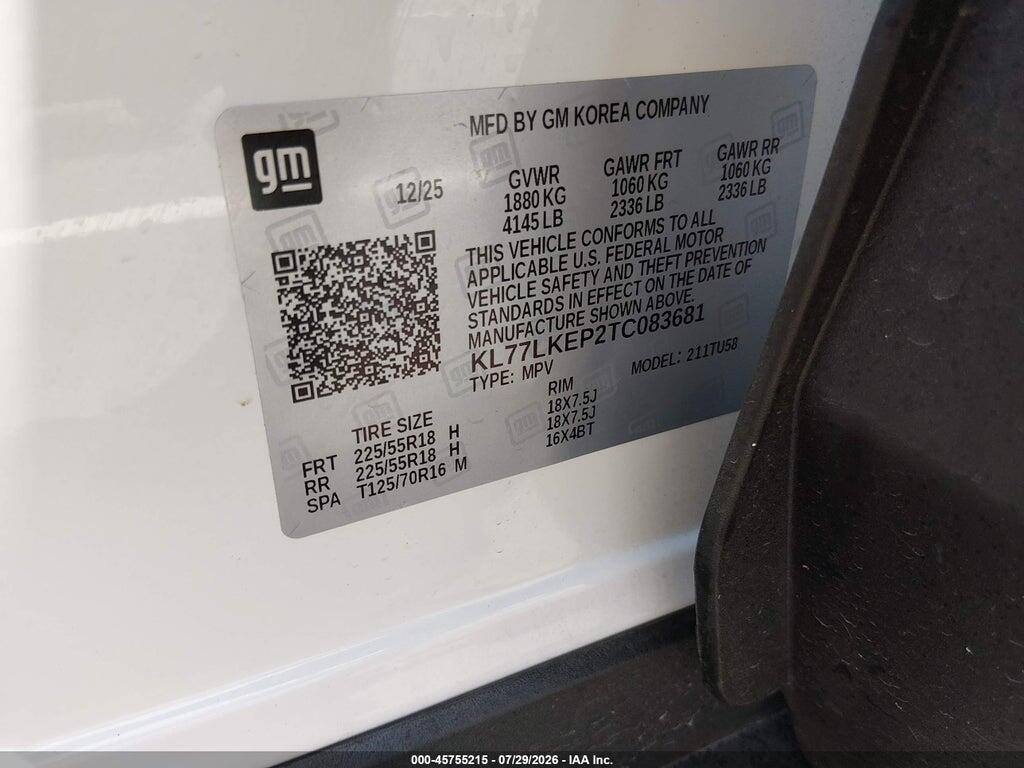 KL77LKEP2TC083681 2026 CHEVROLET TRAX photo no. 9