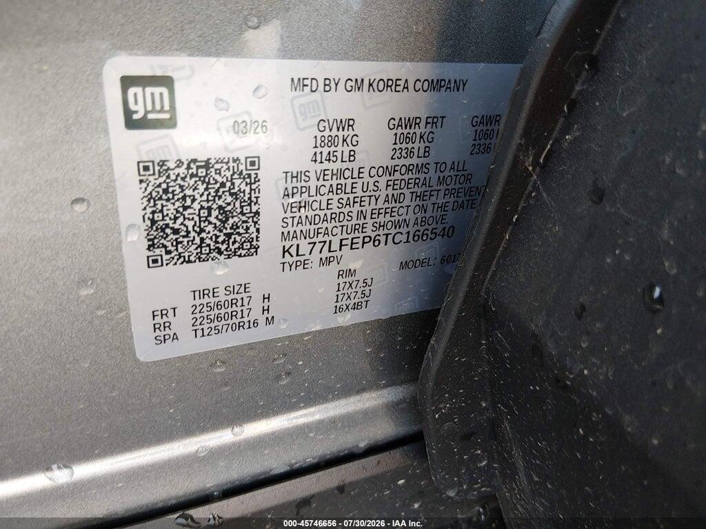 KL77LFEP6TC166540 2026 CHEVROLET TRAX photo no. 9