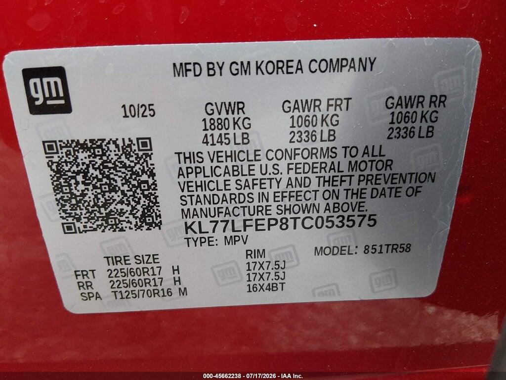 KL77LFEP8TC053575 2026 CHEVROLET TRAX photo no. 9