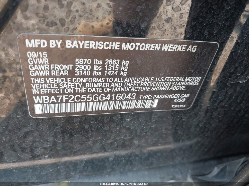 WBA7F2C55GG416043 2016 BMW 750I photo no. 9