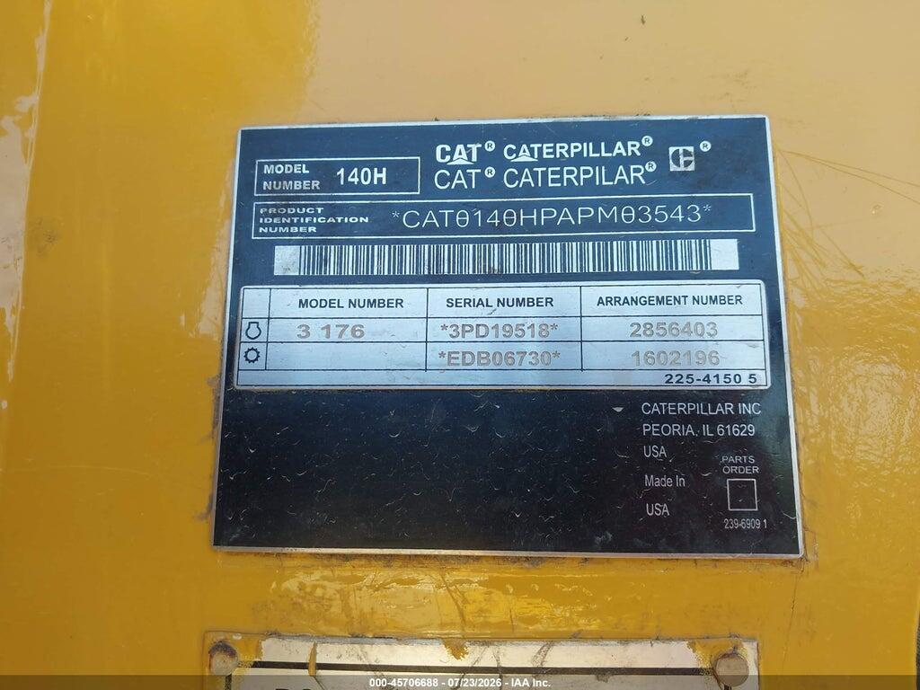 CAT0140HPAPM03543 2007 CAT 140H MOTORGRADER photo no. 9