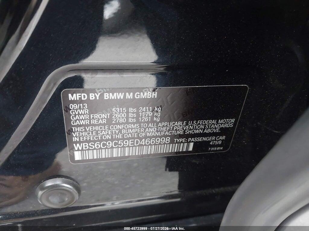WBS6C9C59ED466998 2014 BMW M6 GRAN COUPE photo no. 9