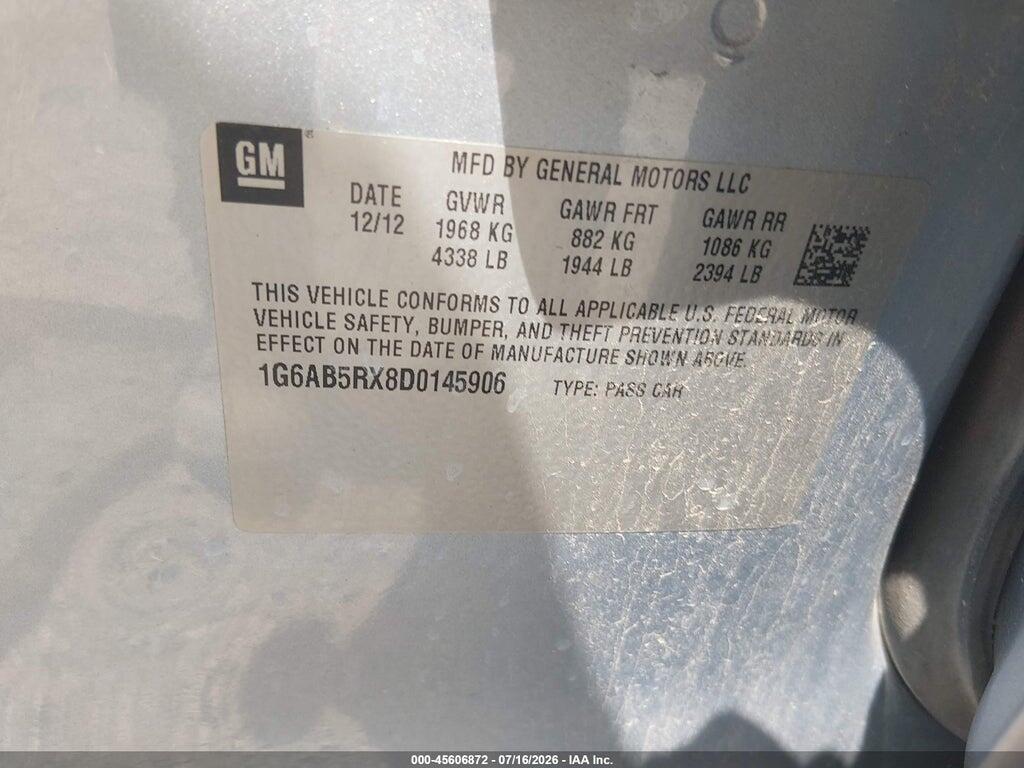 1G6AB5RX8D0145906 2013 CADILLAC ATS photo no. 9