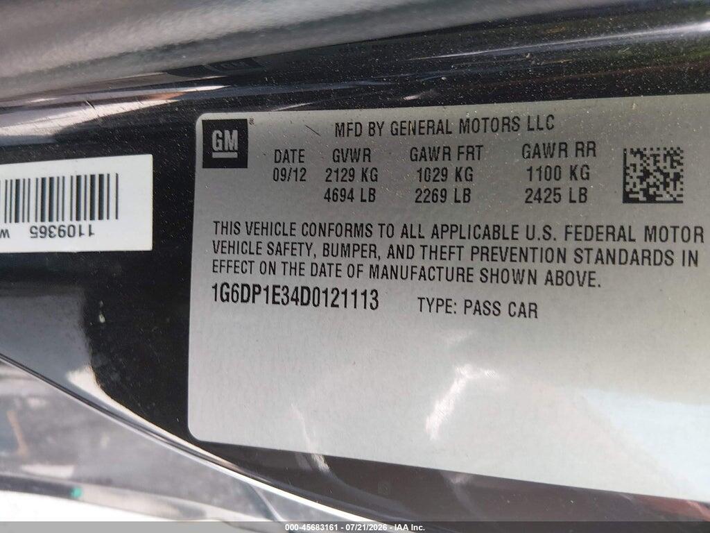 1G6DP1E34D0121113 2013 CADILLAC CTS photo no. 9