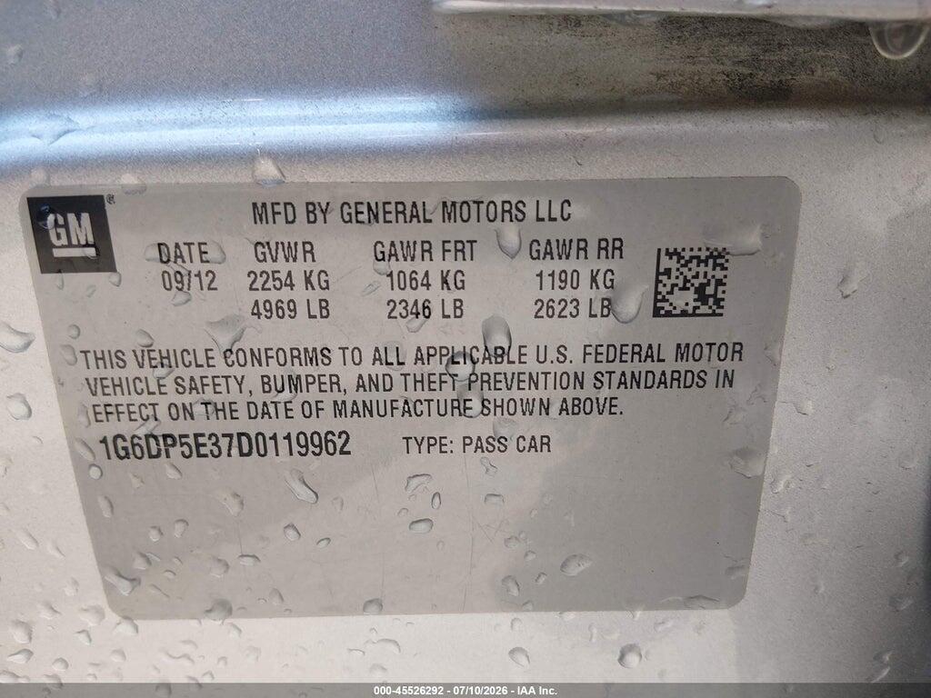 1G6DP5E37D0119962 2013 CADILLAC CTS photo no. 9