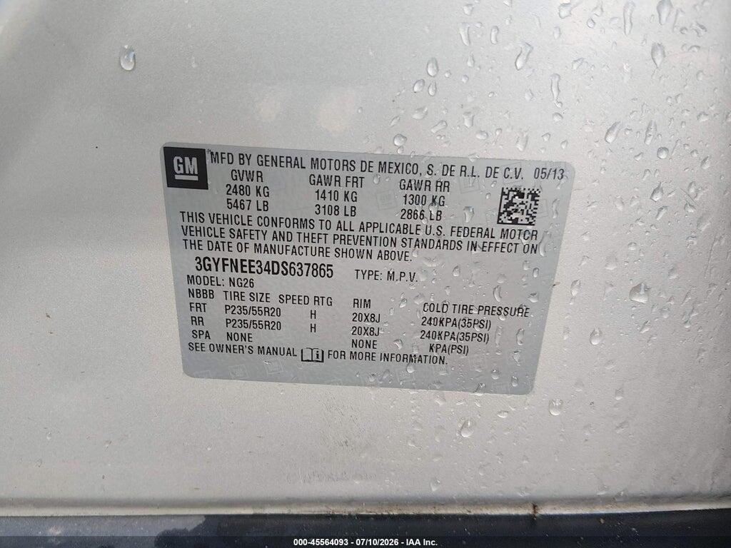 3GYFNEE34DS637865 2013 CADILLAC SRX photo no. 9