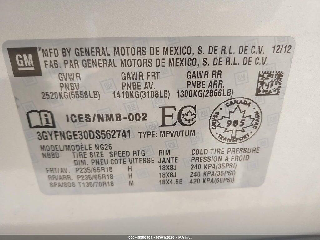 3GYFNGE30DS562741 2013 CADILLAC SRX photo no. 9
