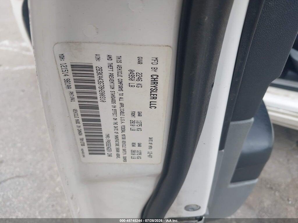 2B3KA43G78H200310 2008 DODGE CHARGER photo no. 9