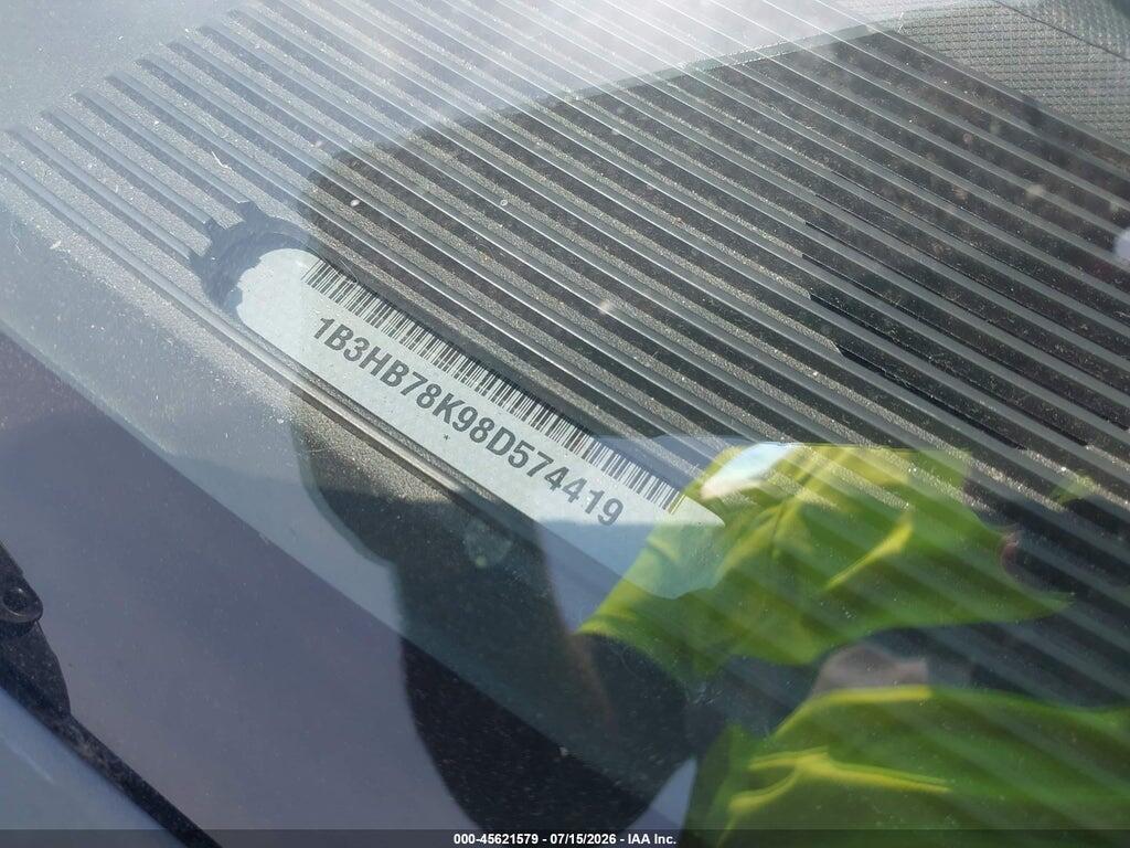 1B3HB78K98D574419 2008 DODGE CALIBER photo no. 9