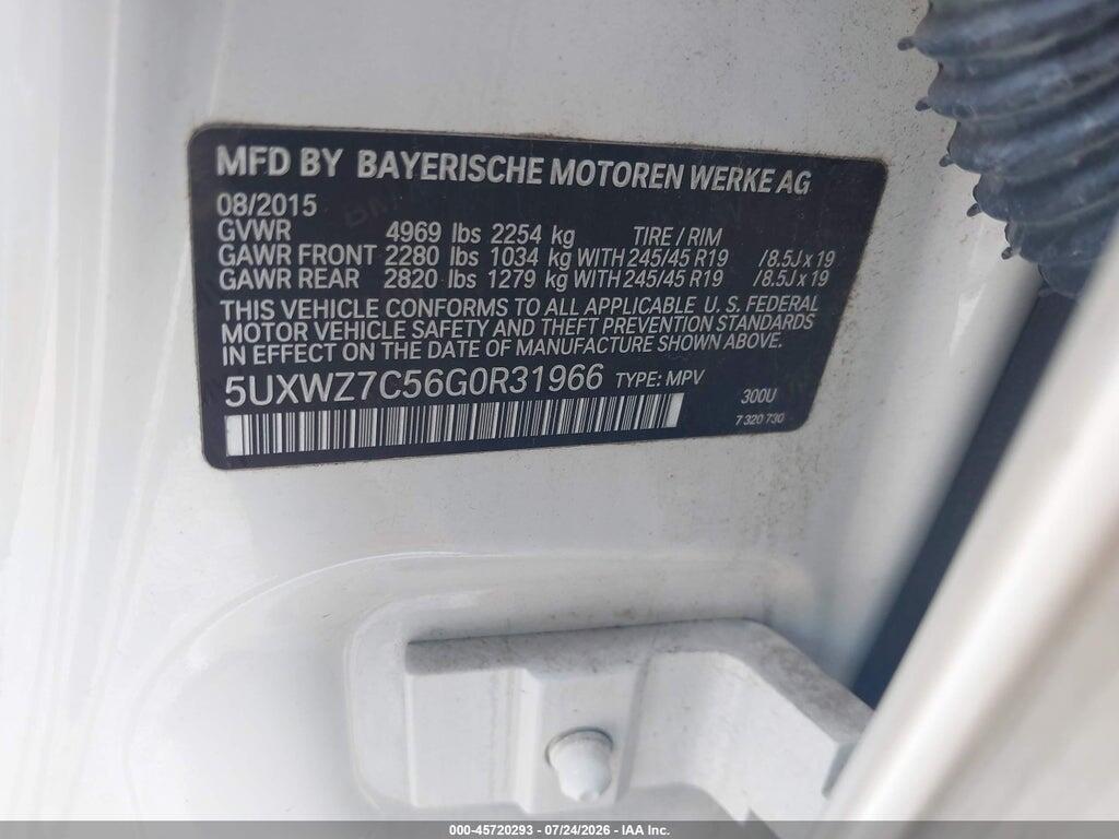 5UXWZ7C56G0R31966 2016 BMW X3 photo no. 9
