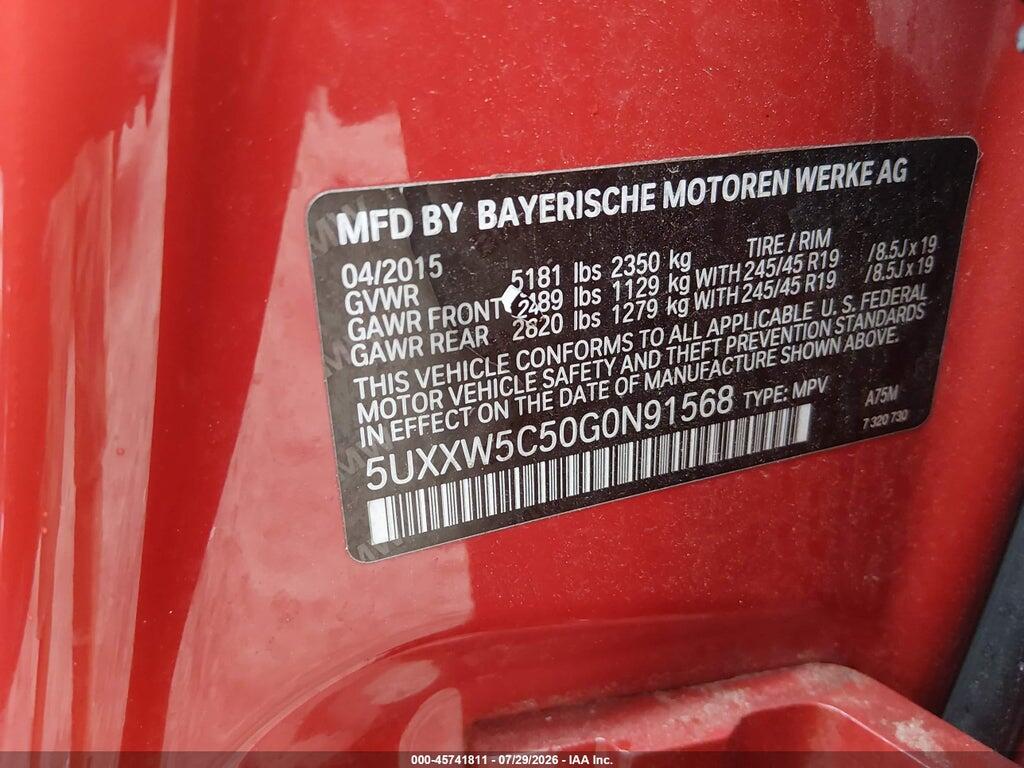 5UXXW5C50G0N91568 2016 BMW X4 photo no. 9