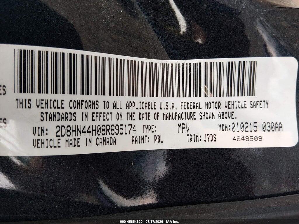 2D8HN44H08R695174 2008 DODGE GRAND CARAVAN photo no. 9