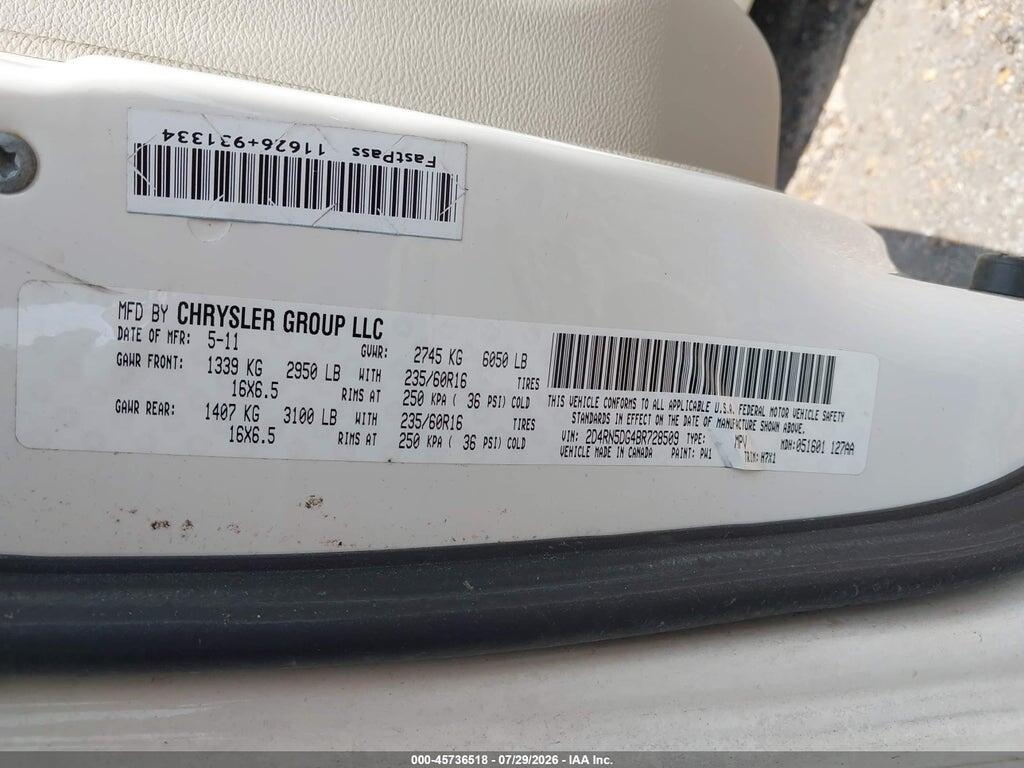 2D4RN5DG4BR728509 2011 DODGE GRAND CARAVAN photo no. 9
