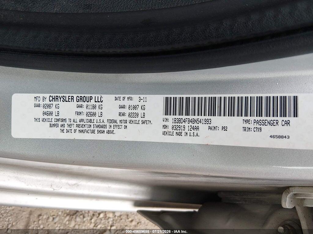 1B3BD4FB4BN541993 2011 DODGE AVENGER photo no. 9