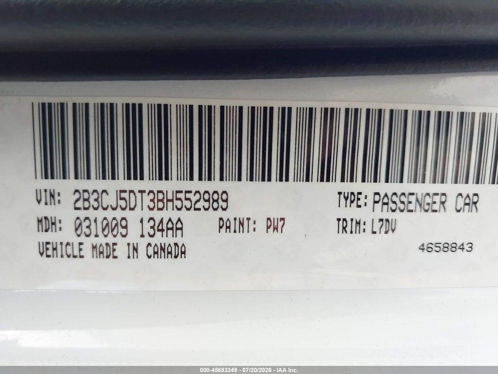 2B3CJ5DT3BH552989 2011 DODGE CHALLENGER photo no. 9