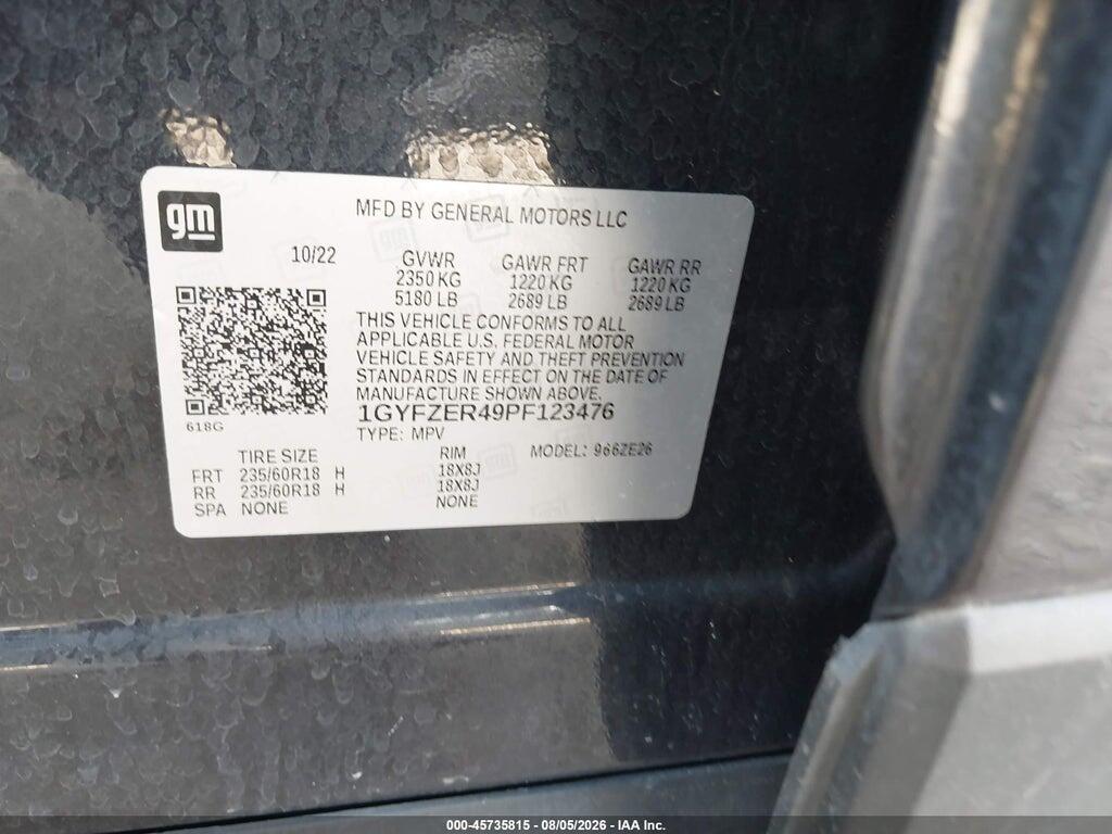 1GYFZER49PF123476 2023 CADILLAC XT4 photo no. 9