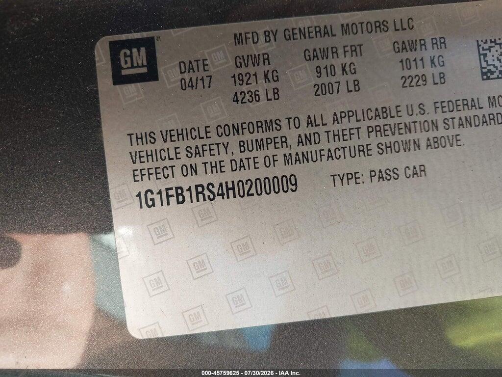 1G1FB1RS4H0200009 2017 CHEVROLET CAMARO photo no. 9