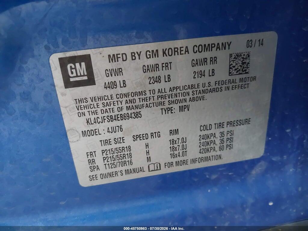 KL4CJFSB4EB694385 2014 BUICK ENCORE photo no. 9