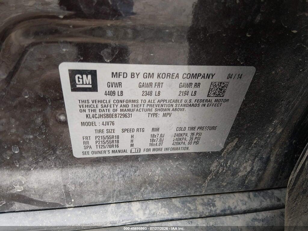 KL4CJHSB0EB729631 2014 BUICK ENCORE photo no. 9