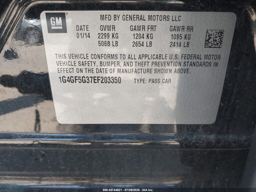 1G4GF5G37EF203350 2014 BUICK LACROSSE photo no. 9