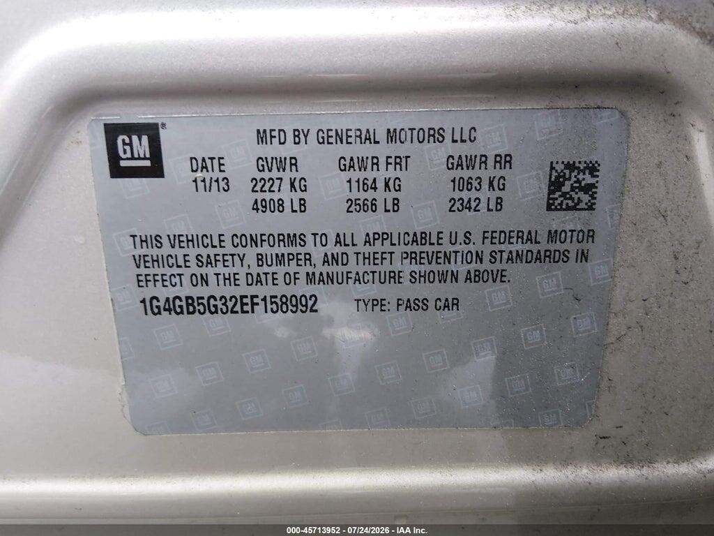 1G4GB5G32EF158992 2014 BUICK LACROSSE photo no. 9