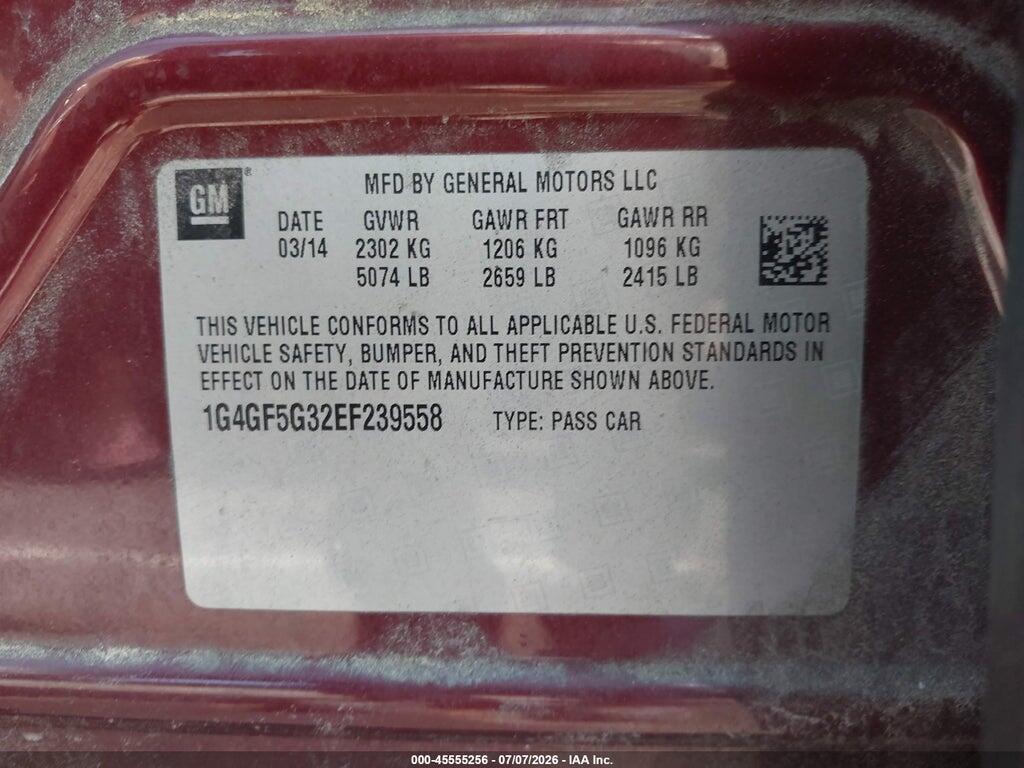 1G4GF5G32EF239558 2014 BUICK LACROSSE photo no. 9