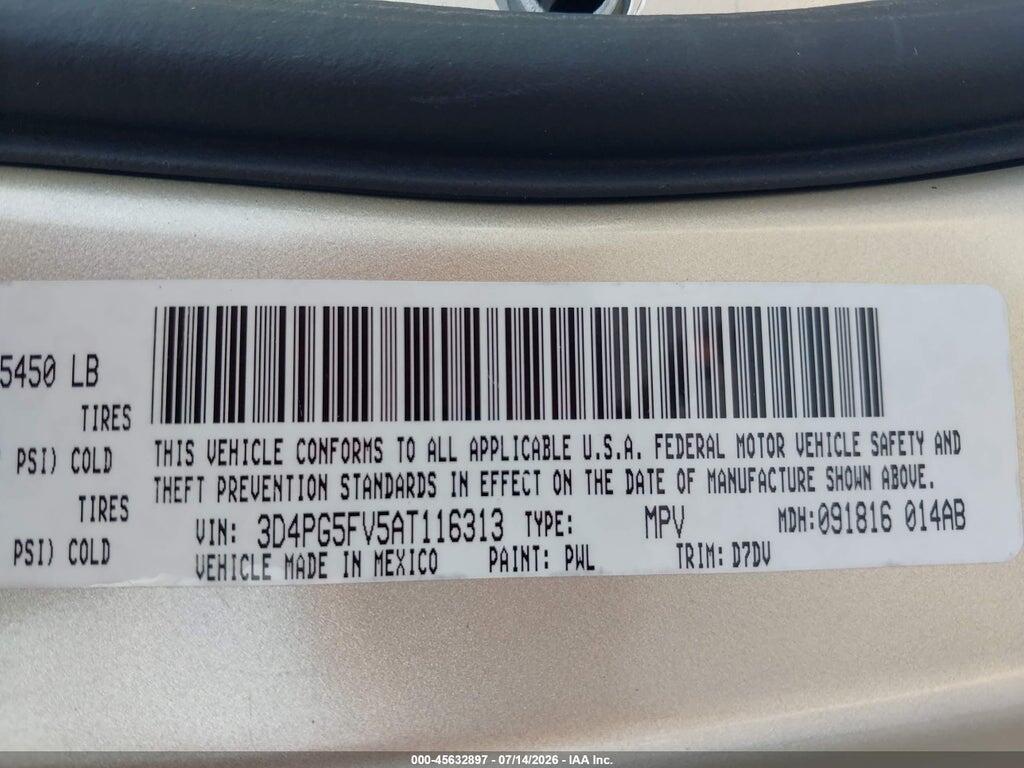 3D4PG5FV5AT116313 2010 DODGE JOURNEY photo no. 9