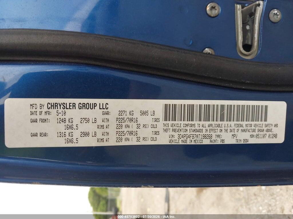 3D4PG4FB7AT198268 2010 DODGE JOURNEY photo no. 9