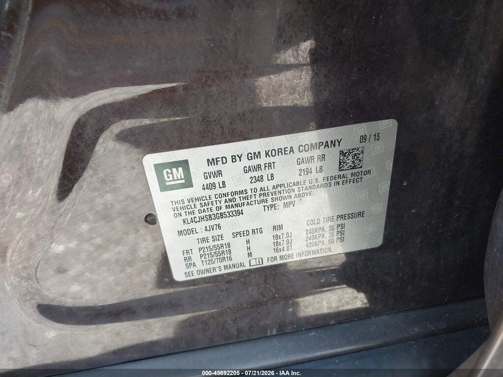 KL4CJHSB3GB533394 2016 BUICK ENCORE photo no. 9