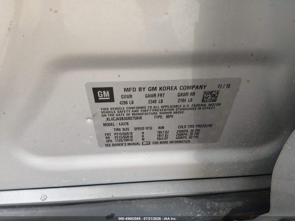 KL4CJASB3GB575846 2016 BUICK ENCORE photo no. 9
