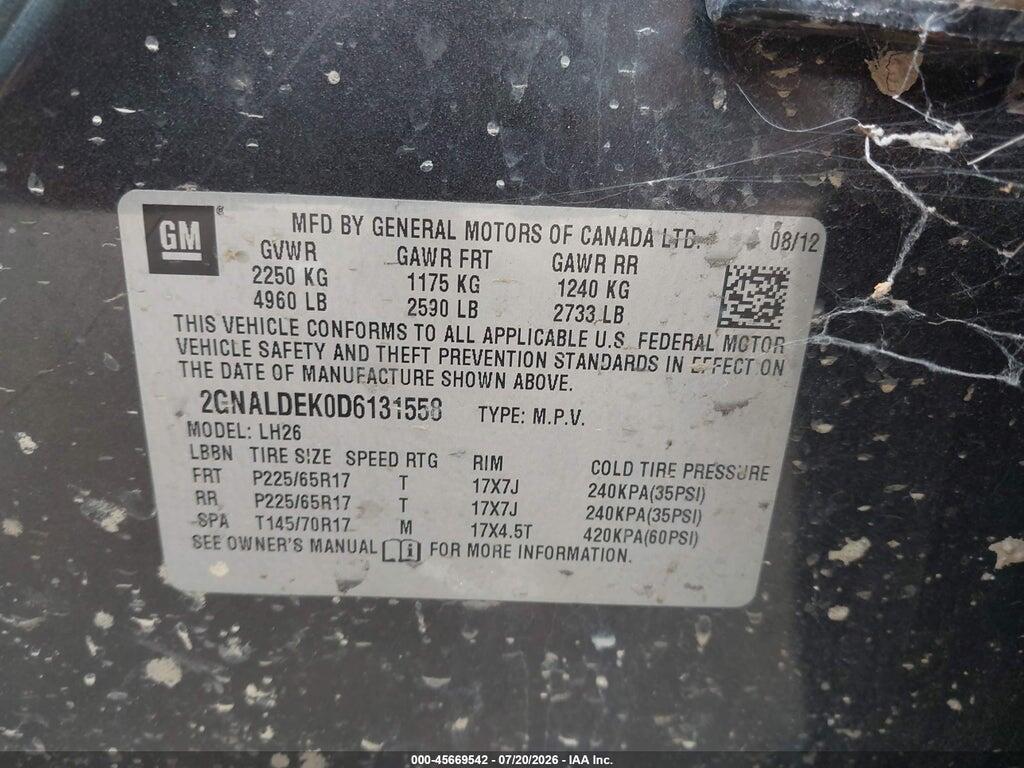 2GNALDEK0D6131558 2013 CHEVROLET EQUINOX photo no. 9