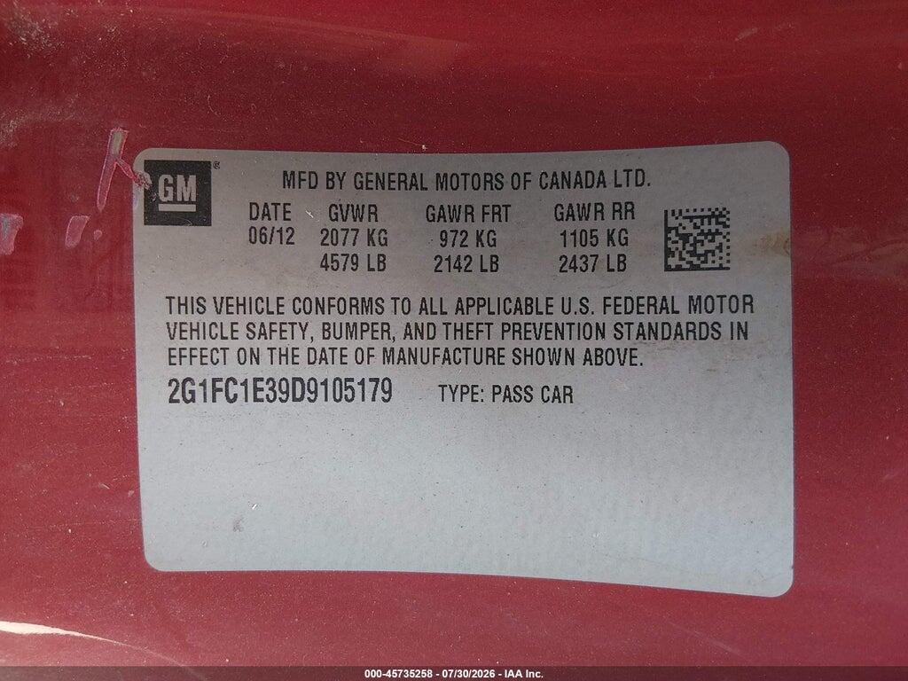 2G1FC1E39D9105179 2013 CHEVROLET CAMARO photo no. 9