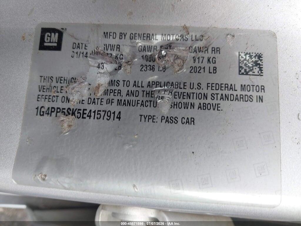 1G4PP5SK5E4157914 2014 BUICK VERANO photo no. 9