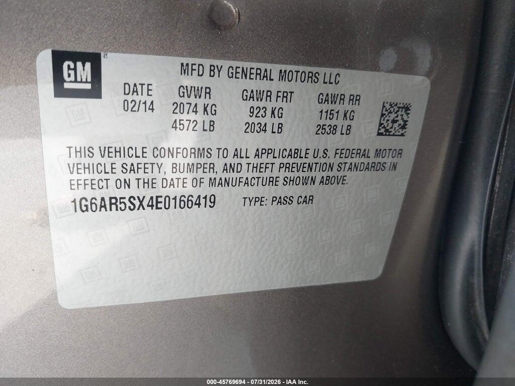 1G6AR5SX4E0166419 2014 CADILLAC CTS photo no. 9