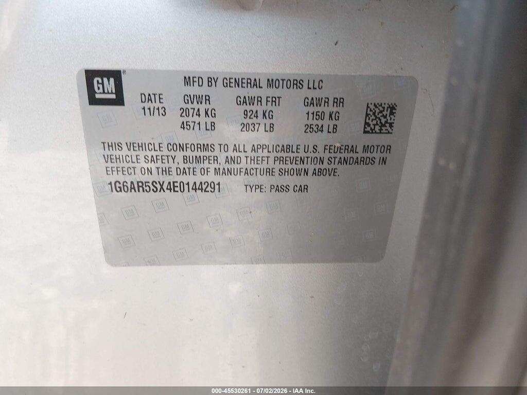 1G6AR5SX4E0144291 2014 CADILLAC CTS photo no. 9
