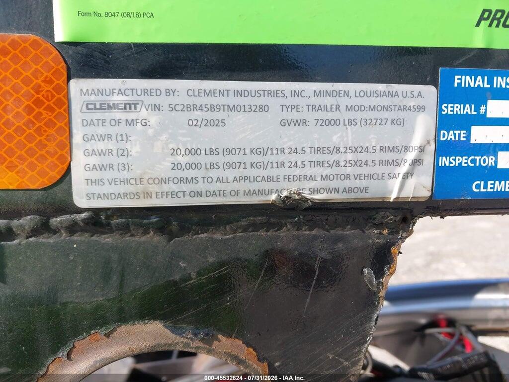 5C2BR45B9TM013280 2026 CLEMENT TRAILER photo no. 9
