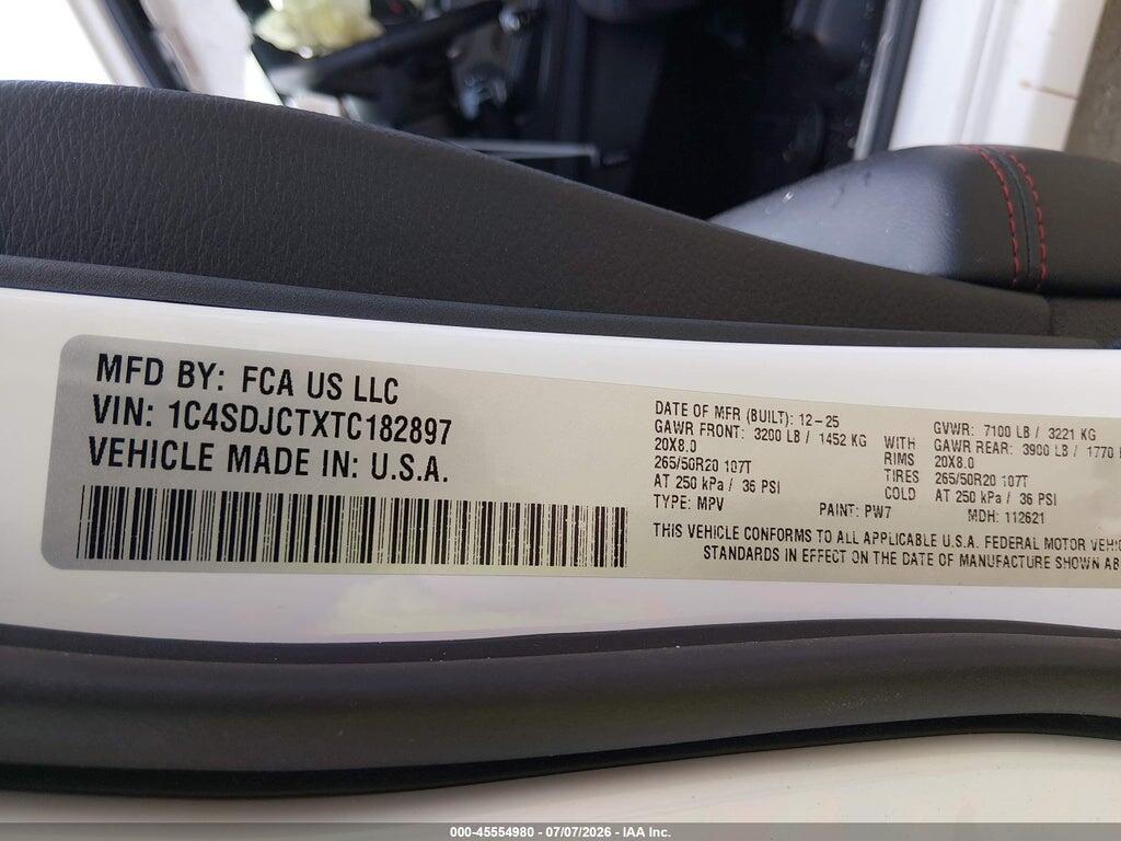 1C4SDJCTXTC182897 2026 DODGE DURANGO photo no. 9