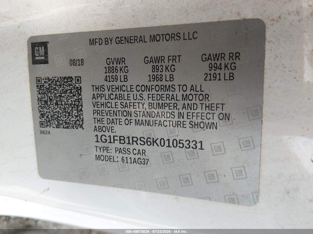 1G1FB1RS6K0105331 2019 CHEVROLET CAMARO photo no. 9