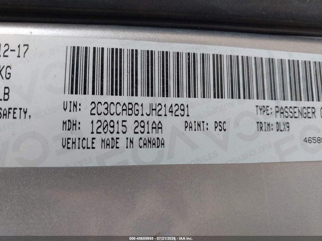 2C3CCABG1JH214291 2018 CHRYSLER 300 photo no. 9