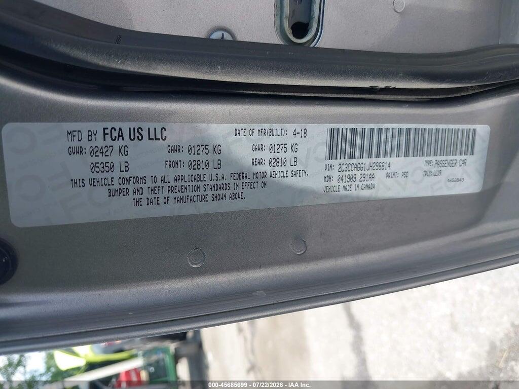 2C3CCAGG1JH296614 2018 CHRYSLER 300 photo no. 9