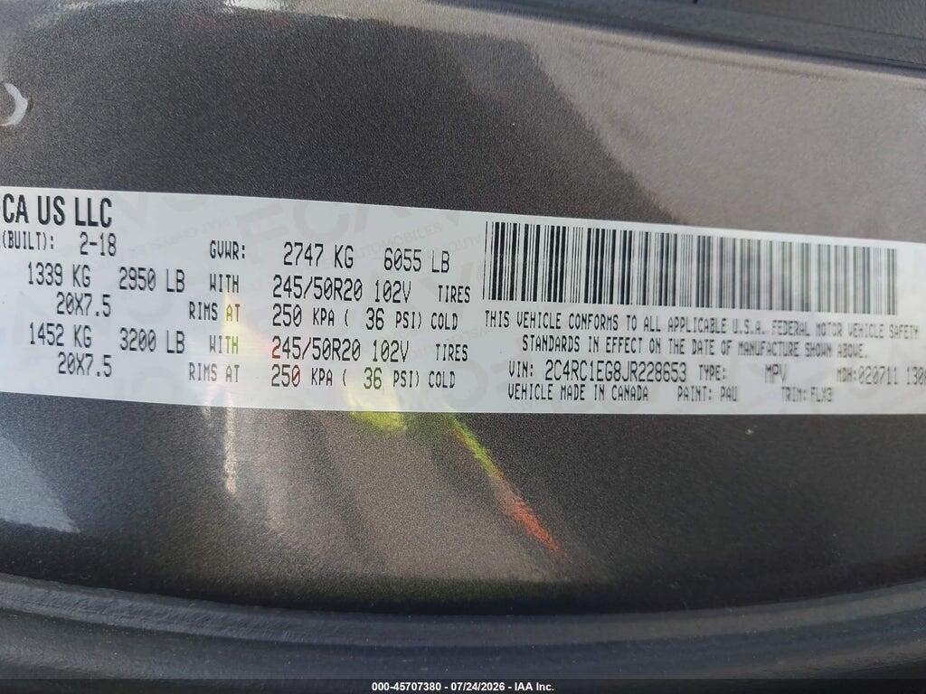 2C4RC1EG8JR228653 2018 CHRYSLER PACIFICA photo no. 9